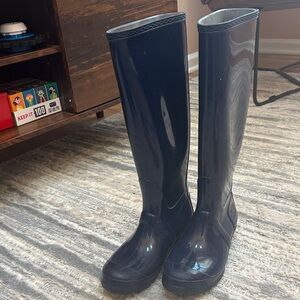 Navy Blue Tall Rain Boots